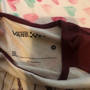 Cream white and maroon baseball tee